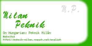 milan peknik business card
